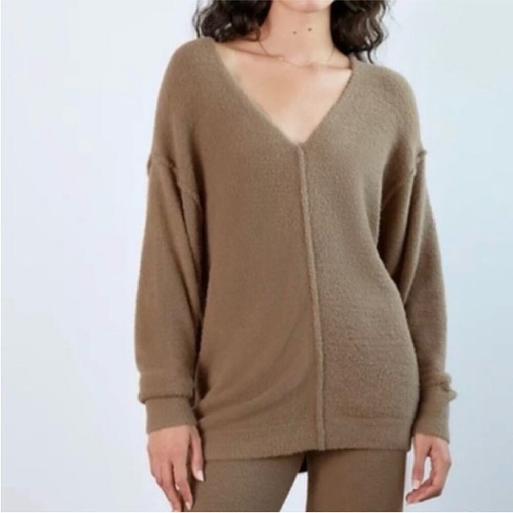 Wilfred Free Hush Knit Shitake V Neck Super Soft Slouchy Oversized Sweater XS
